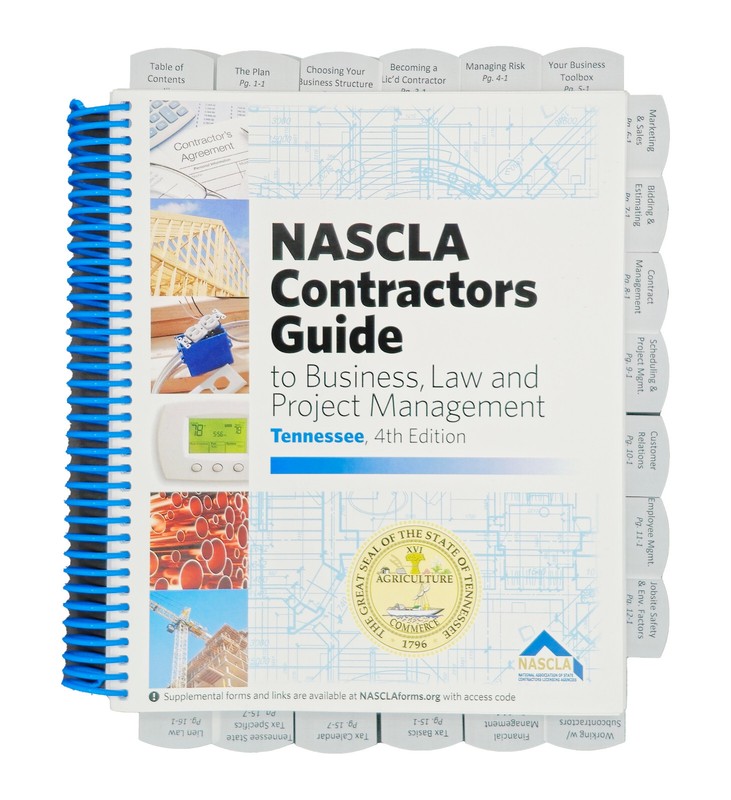 Highlighted and Tabbed – NASCLA Contractors Guide to Business Tennessee 4th