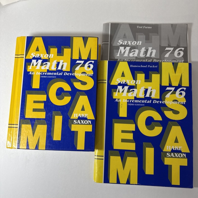 Saxon Math 76 SET (3rd Edition) 7/6 Textbook, Answer Key And Test Forms*