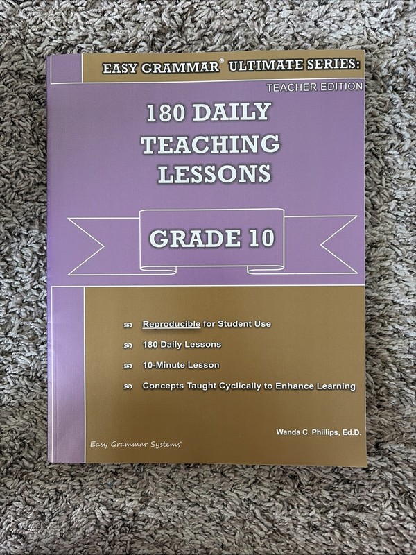 180 Daily Teaching Lessons Grade 10 by Wanda C. Phillips (Trade Paperback)