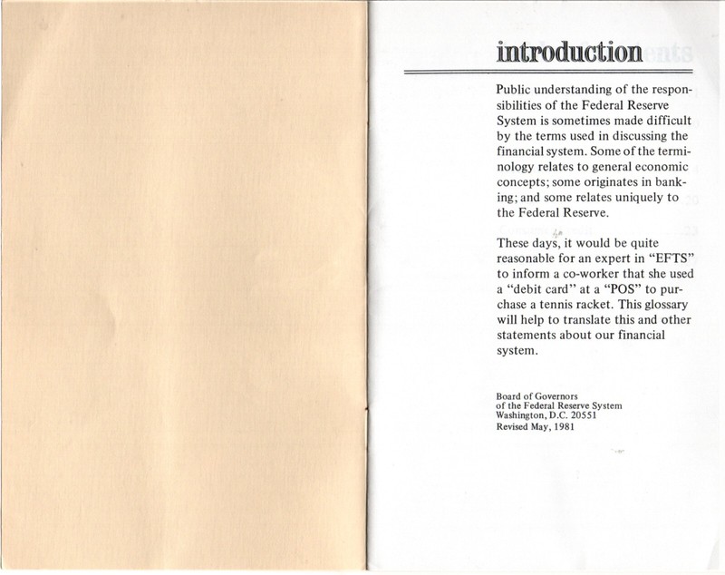 Vintage Federal Reserve Glossary/1981 Edition gallery