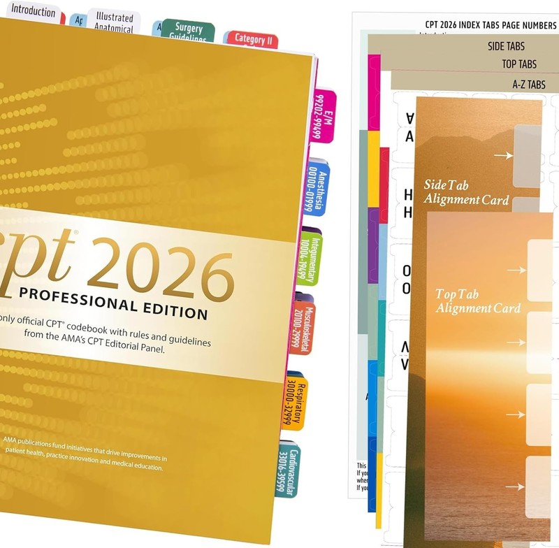 Index Tabs for CPT 2026 Professional Edition, Laminated and Color Coded Code ... gallery