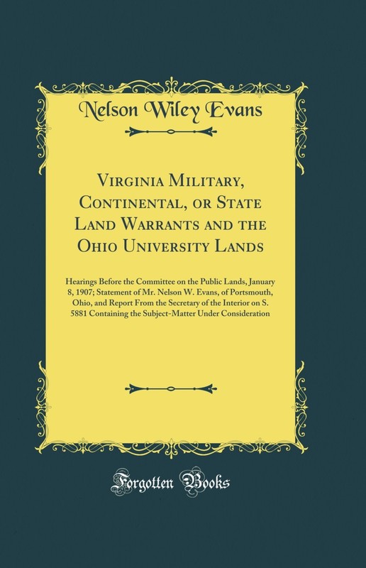 Virginia Military, Continental, or State Land Warrants and the Ohio University