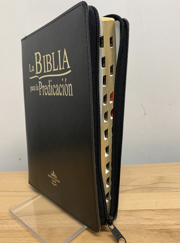 Biblia Pastoral con Cierre para la Predicacion Reina Valera negro con bosquejos