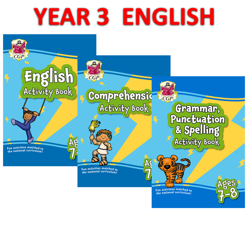 KS2 Year 3 English Home Learning Activity Books Bundle with Answer Ages 7-8 CGP