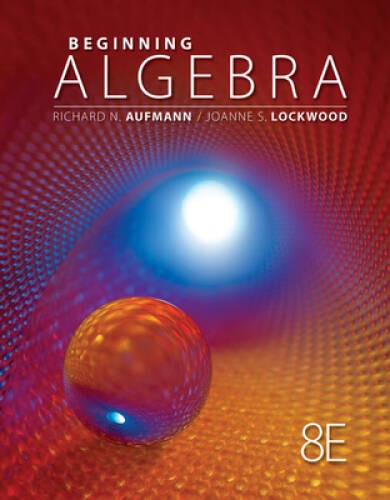Student Solutions Manual for AufmannLockwoods Beginning Algebra wi – VERY GOOD