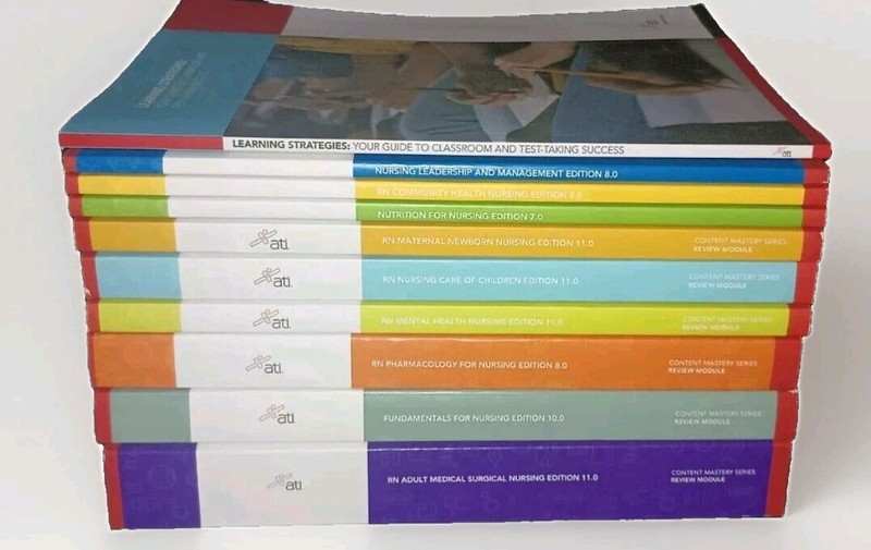 🔥New ATI Nursing Content Mastery 10 Books Complete RN Review Module +Strategies