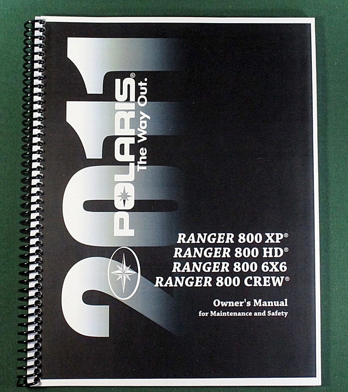 2011 Polaris Ranger 800 6×6 Owner’s Manual: 132 Pages & Protective Covers!