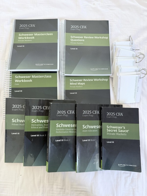 CFA Level III Private Markets Kaplan Schweser Complete Set 2025 (same In 2026)