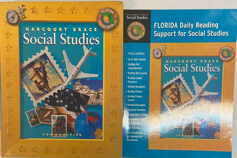 Grade 3 Harcourt Social Studies Text Workbook Bundle 3rd Curriculum Homeschool