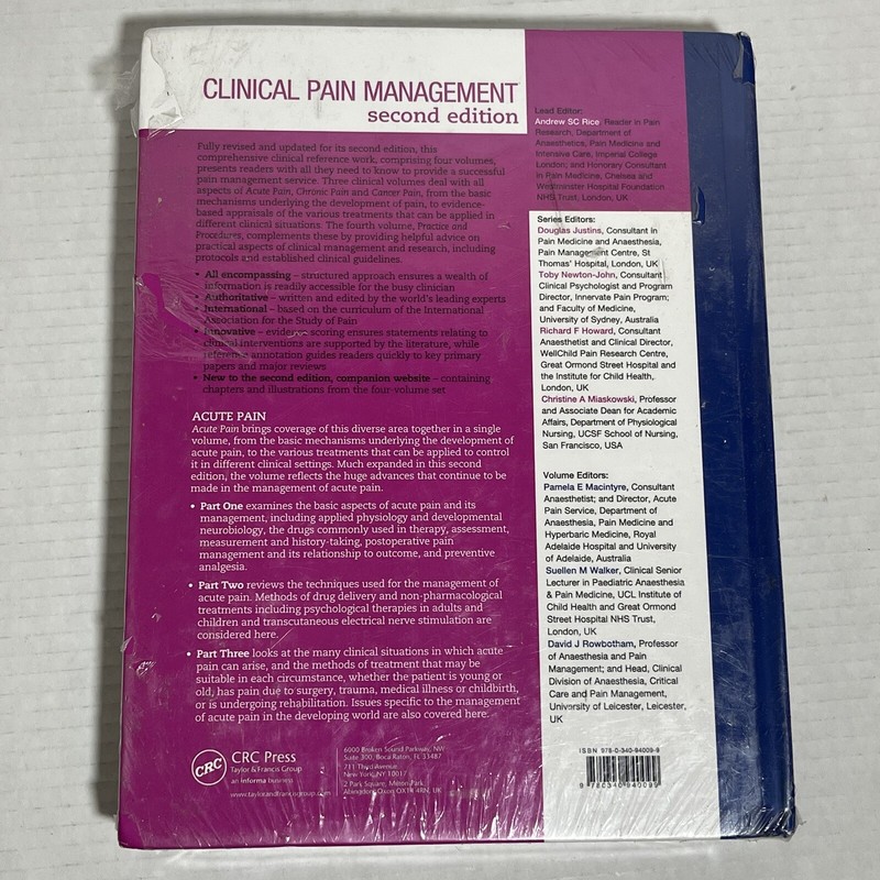 Clinical Pain Management 2nd Edition Acute Pain by Rice & Macintyre New Sealed gallery