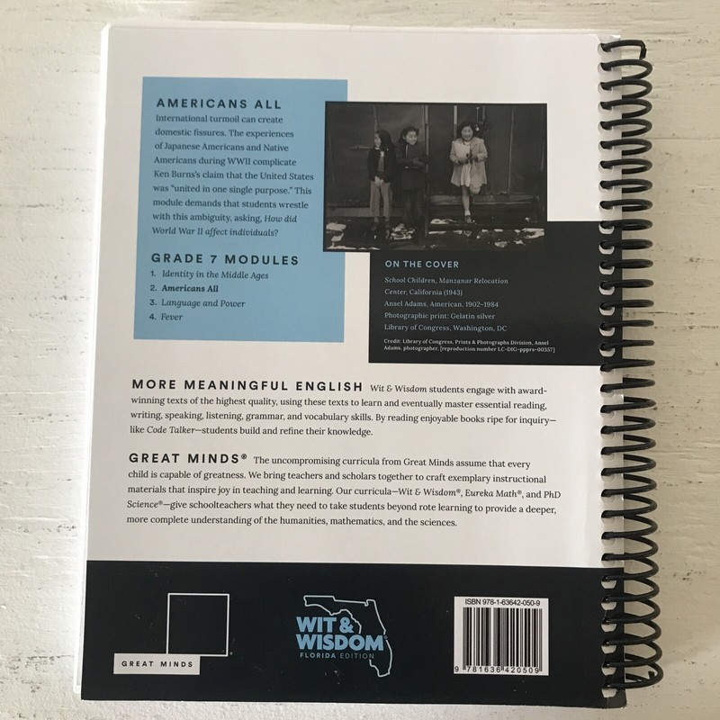 Great Minds Wit & Wisdom FL Teacher Edition Grade 7 Module 2 Review Only Ed gallery