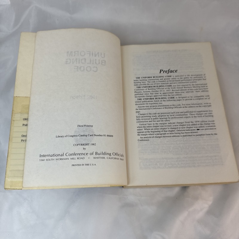 Uniform Building Code 1982 Paperback Third Printing UBC 82 Vintage Book gallery