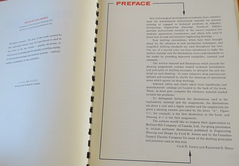 Interpreting Engineering drawings textbook Jensen and Hines vtg 1971 DELMAR PUBL gallery