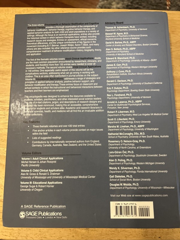 Encyclopedia of Behavior Modification and Cognitive Behavior Therapy: Vol 2 gallery