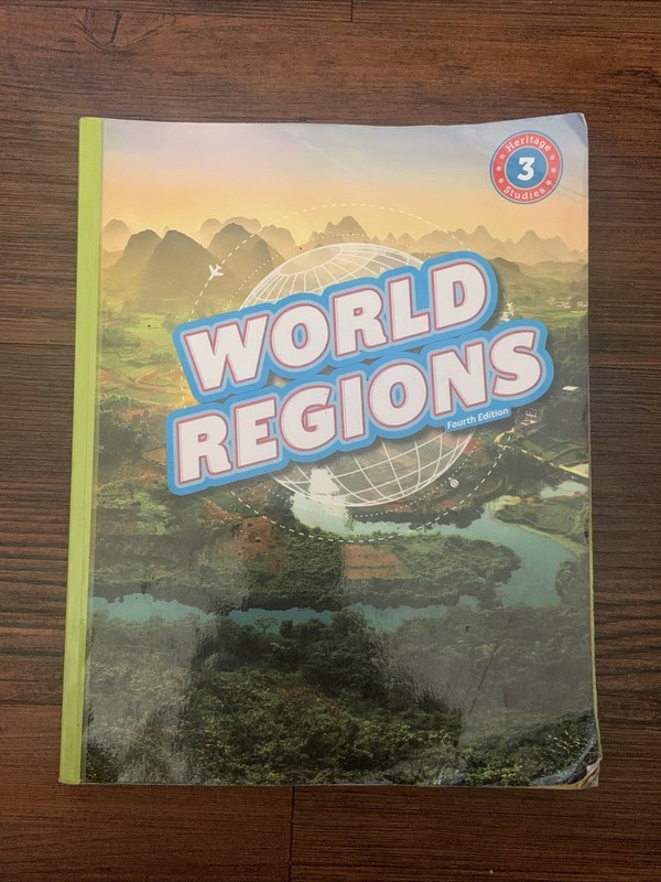 USED Bob Jones 3rd grade Heritage Studies World Regions Book & Activities Book