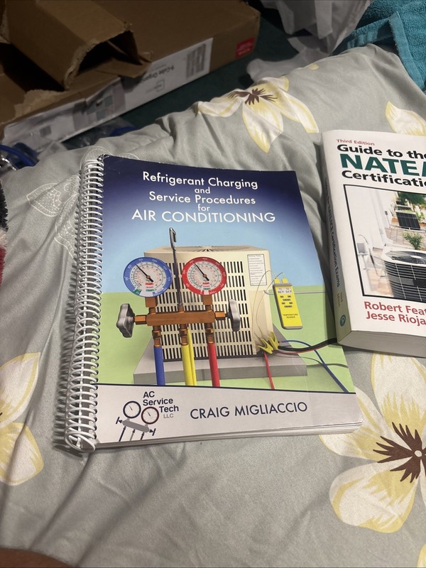 3 books Refrigerant Charging,guide to Nate/ice exams,plumbing code study guide