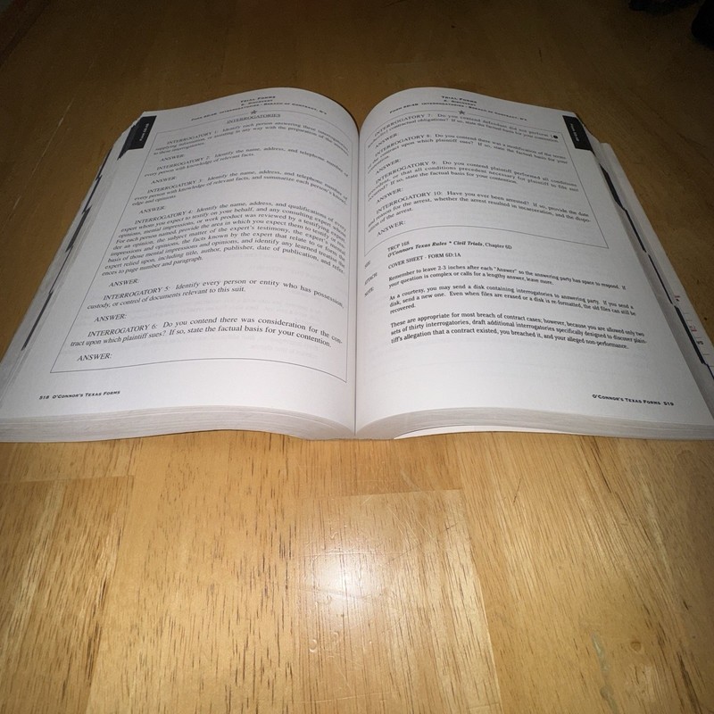 1996 O'Connor's Texas Forms Civil Trials 1996 ISBN 1-884554–07–5 Michol O’Connor gallery