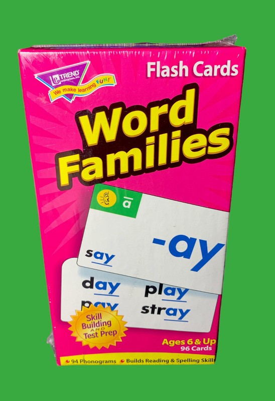 Word Families Skill Drill Flash Cards, 96 Cards, Ages 6 and Up, Test Prep