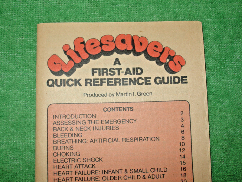 VINTAGE LIFESAVERS FIRST-AID QUICK REFERENCE GUIDE MARTIN I. GREEN 1978