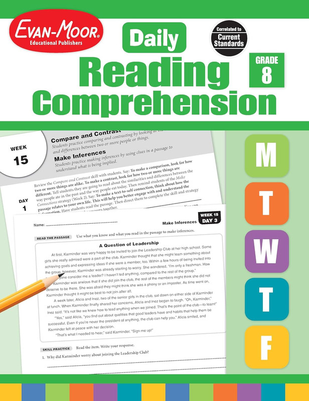 Evan-Moor Daily Reading Comprehension, Grade 8 – Homeschooling & Classroom Resou