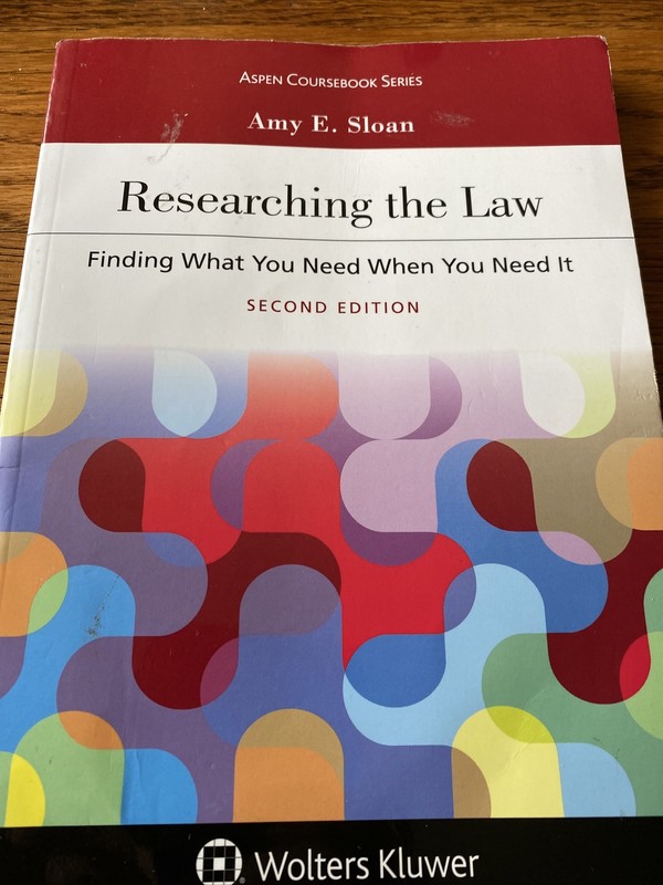 RESEARCHING THE LAW – SLOAN, AMY E. – NEW PAPERBACK BOOK Pre Owned Good