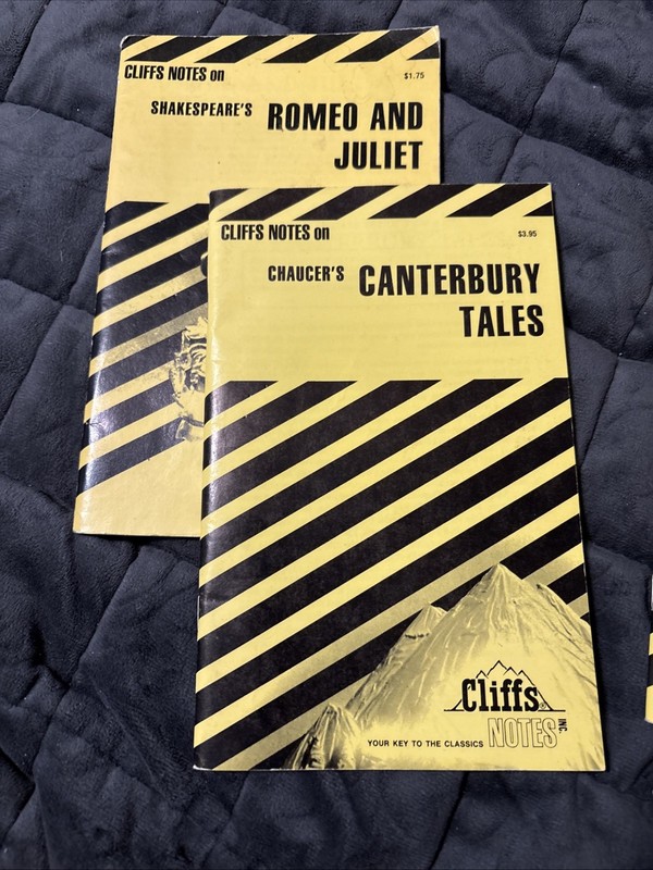Lot Of Eight Study Note Cliff Notes, Booklets Faulkner Hawthorne, Shakespeare gallery