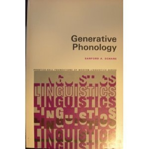 Generative Phonology Paperback Sanford A. Schane