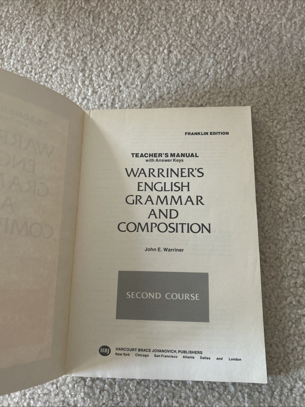 Warriners English Grammar And Composition Second Course Teachers Manual gallery