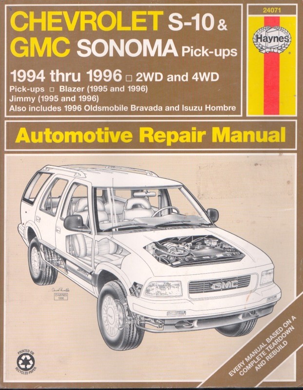 Haynes Chevrolet S-10, 1994-1996 2WD and 4 WD Blazer Jimmy Bravada 24071 MN2123