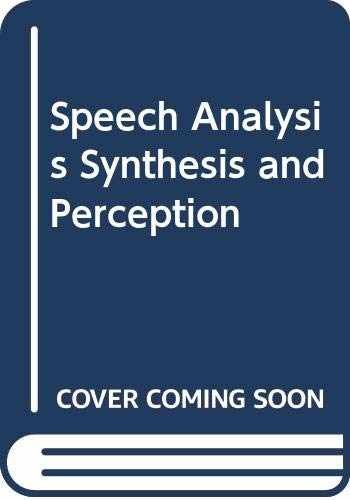 Speech Analysis Synthesis and – Hardcover, by Flanagan J. – Very Good q