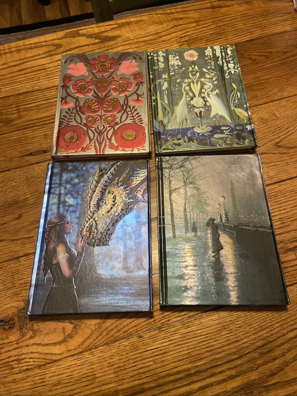 Lot Of 4 Foiled Journals Flame Tree Notebooks hardcover See Photos