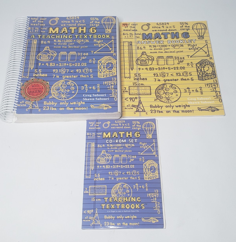 Math 6 A Teaching Textbook Set – Textbook, Answer Booklet, & CD-ROM