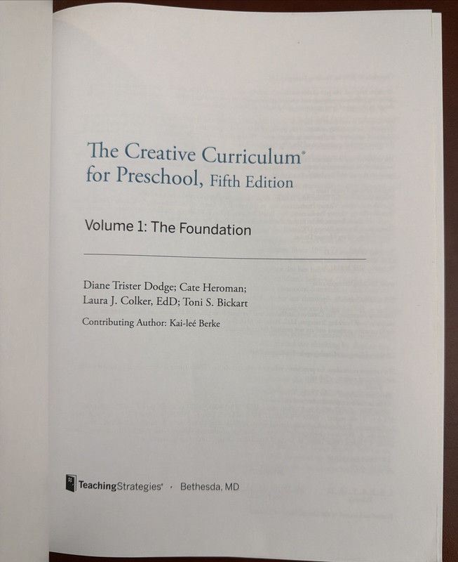Creative Curriculum for Preschool Vol 1 The Foundation 5th Edition Teaching gallery