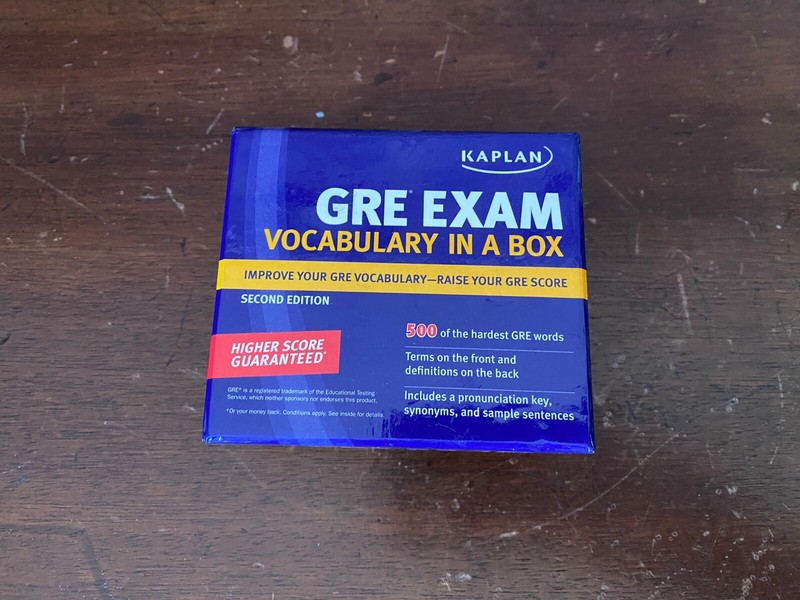 Kaplan GRE Exam Vocabulary in a Box 2nd Edition 500 Words Flash Cards Homeschool