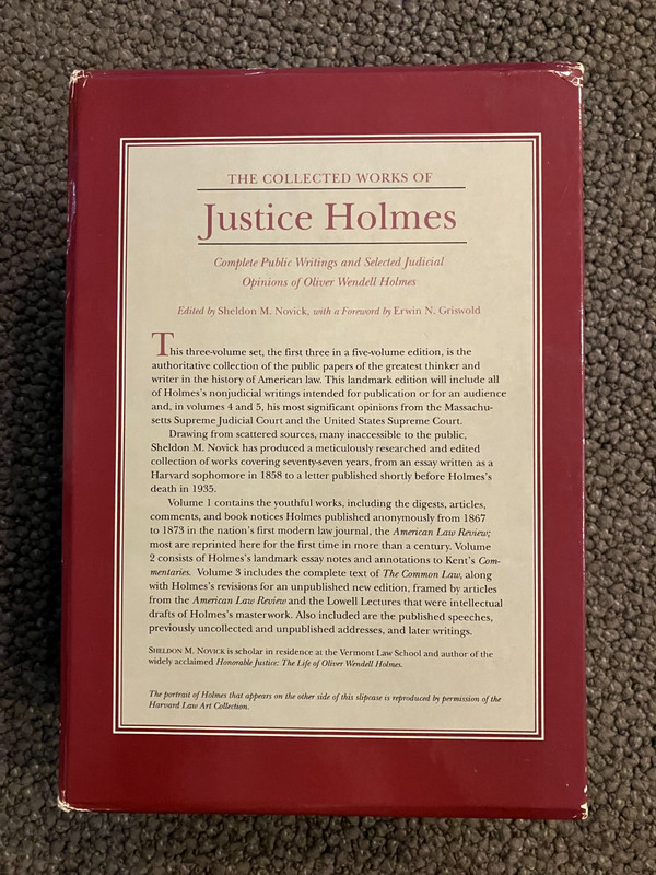 Collected Works of Justice Holmes : Complete Public Writings / GOOD gallery