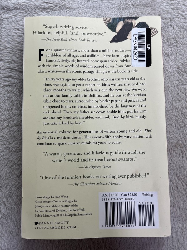 Bird by Bird : Some Instructions on Writing and Life by Anne Lamott (1995, Trade gallery
