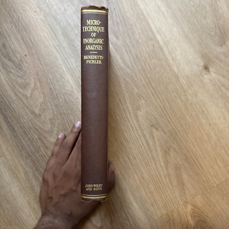 Vintage 1940s Microtechnique of Inorganic Analysis vtg HC 1st Edition Book