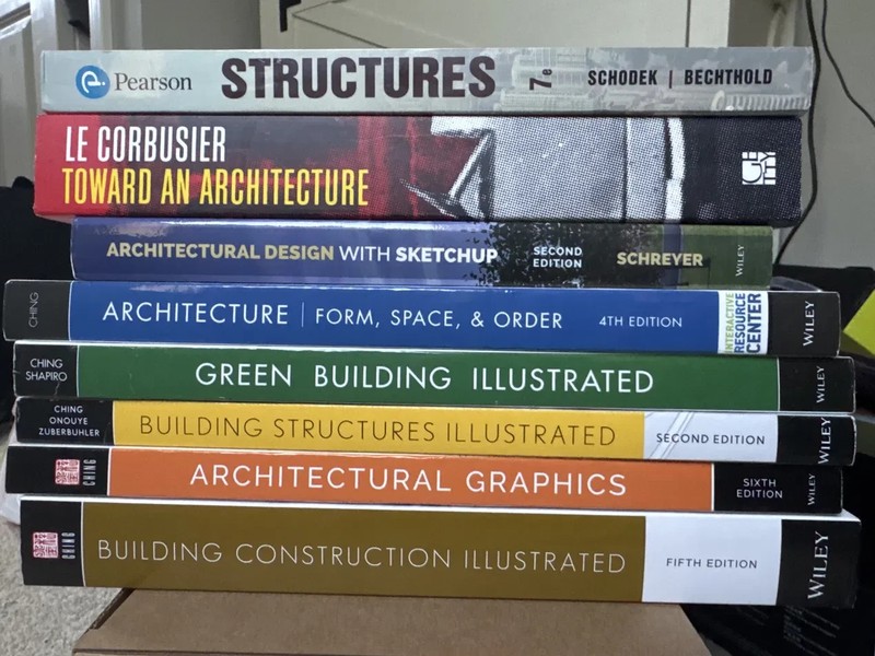 Architecture Textbook Lot of 8 — 5x Francis Ching + Le Corbusier + More