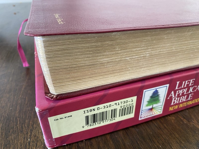 NIV Life Application Study Bible 1991 Burgundy Bonded Leather Zondervan gallery