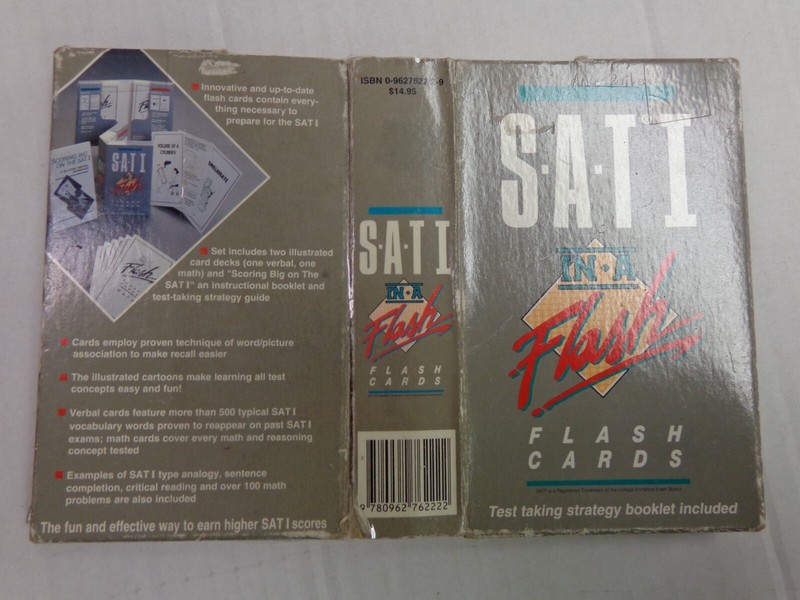 In A Flash- S.A.T. 1 Flash Cards (Sealed) Math & Verbal (Original Box) 1991