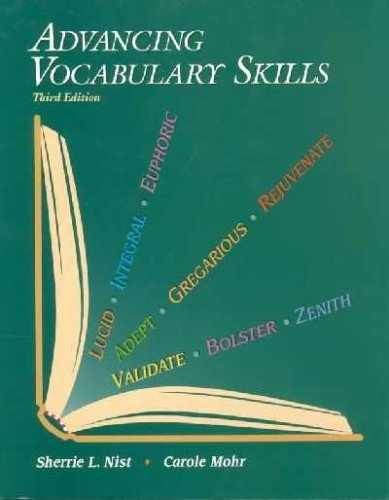 Advancing Vocabulary Skills – Paperback, by Nist Sherrie L.; Mohr – Very Good