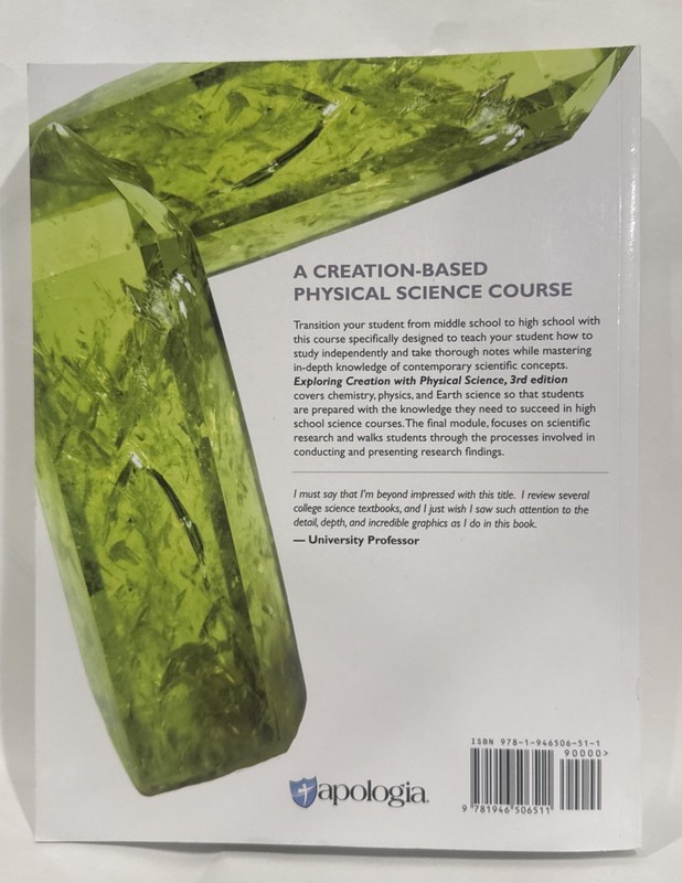 APOLOGIA~ Exploring Creation with PHYSICAL SCIENCE 3rd Edition Dincher 2020 NEW gallery