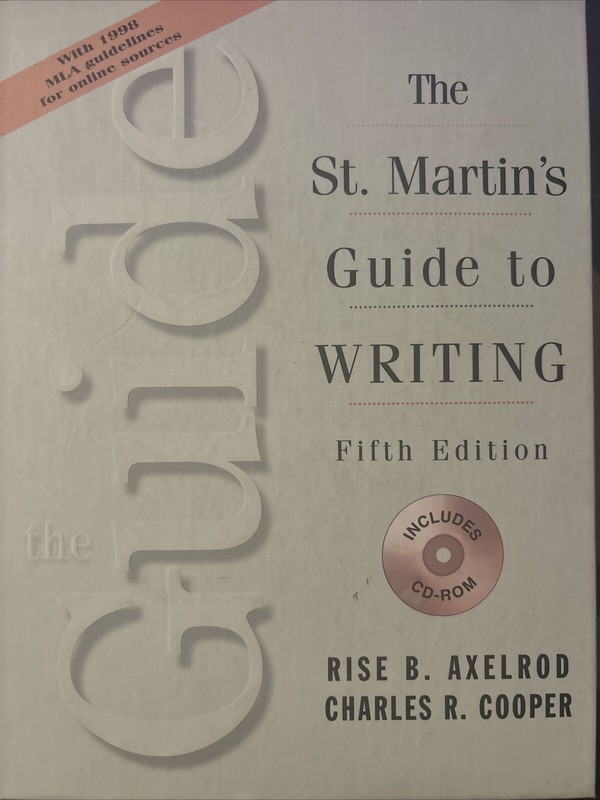 The St Martins Guide to Writing W/CD – Hardcover 5th Edition- Like New