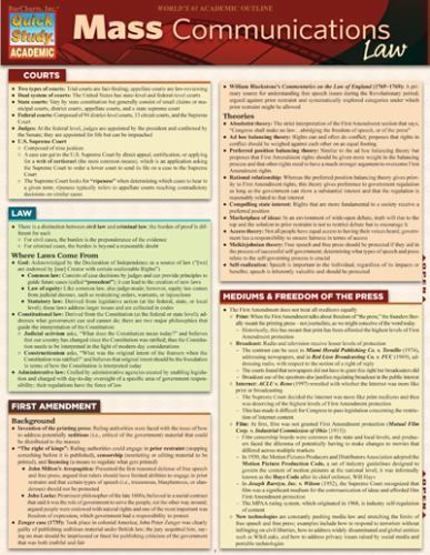 Mass Communications Law (Quick Study Academic) by BarCharts, Inc.