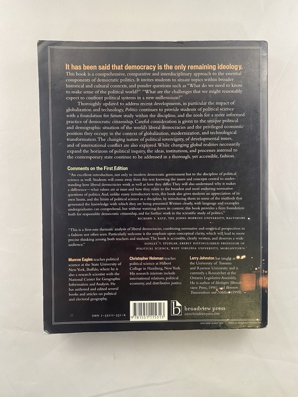 POLITICS: AN INTRODUCTION TO MODERN DEMOCRATIC GOVERNMENT-D. Munroe Eagles-2nd gallery