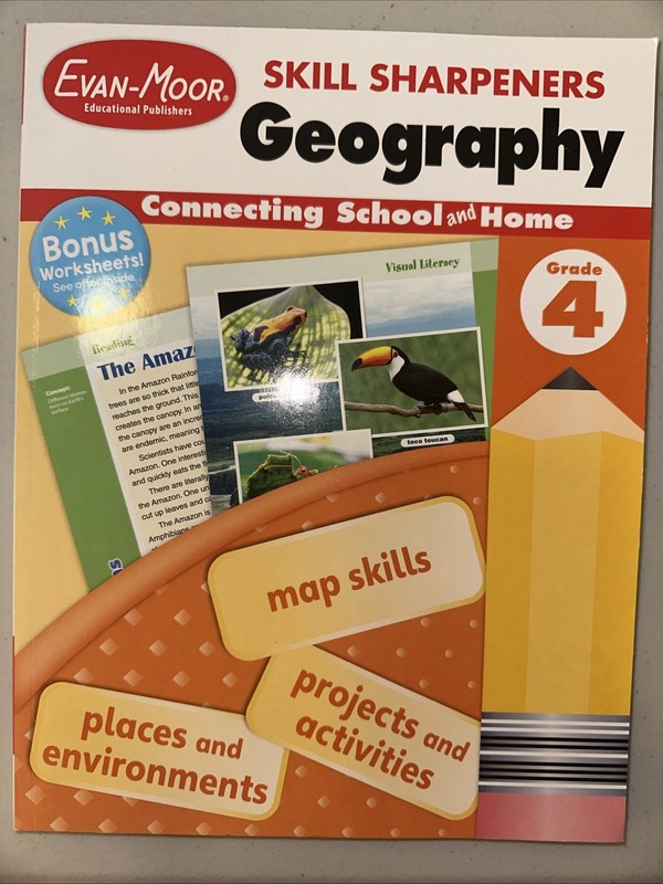 Skill Sharpeners Geography Grade 4 By Evan Moore Brand NEW