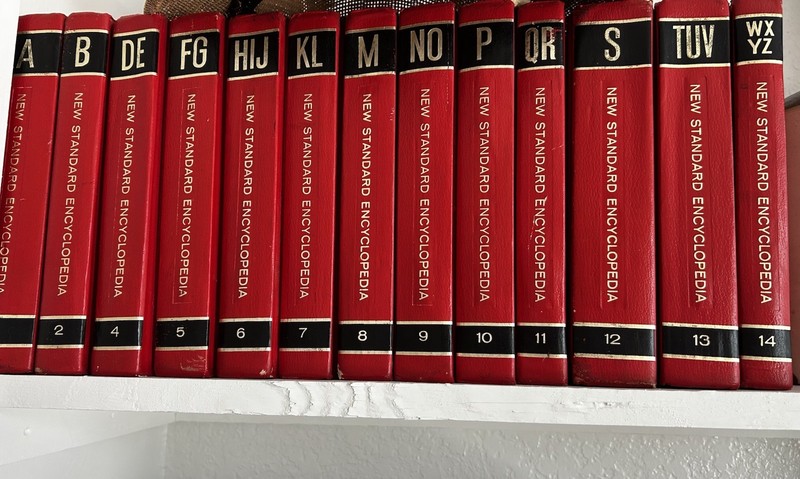 Vintage Set Of Red “New Standard Encyclopedia” 13/14 Volumes Missing C/3 1980s**