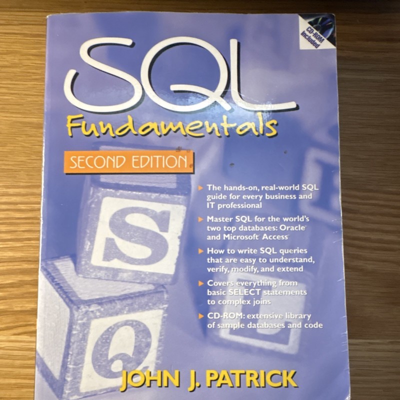 SQL Fundamentals Second Edition CD-ROM John J. Patrick Prentice Hall Textbook