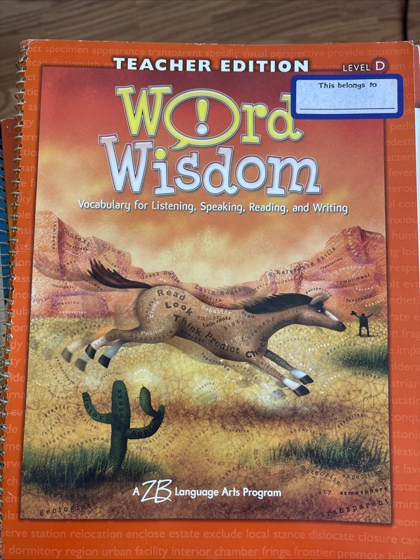 Zaner-Bloser Word Wisdom Teacher’s Edition Level D