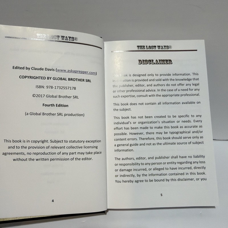 The Lost Ways Hardcover Fourth Edition Survival Preparedness Homesteading Book gallery